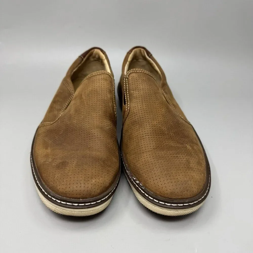 Johnston Murphy McGuffey Leather Loafers Sz 9m Brown Sheepskin Comfort Sole
